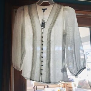 Express metallic button front shirt